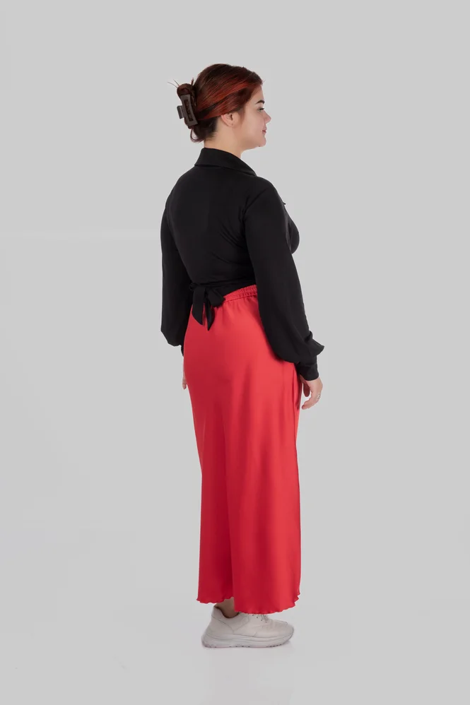 women's plus size silk midi skirt — photo 3 (665x998)