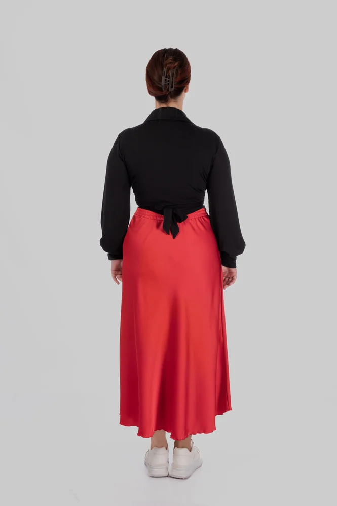 women's plus size silk midi skirt — photo 5 (665x998)