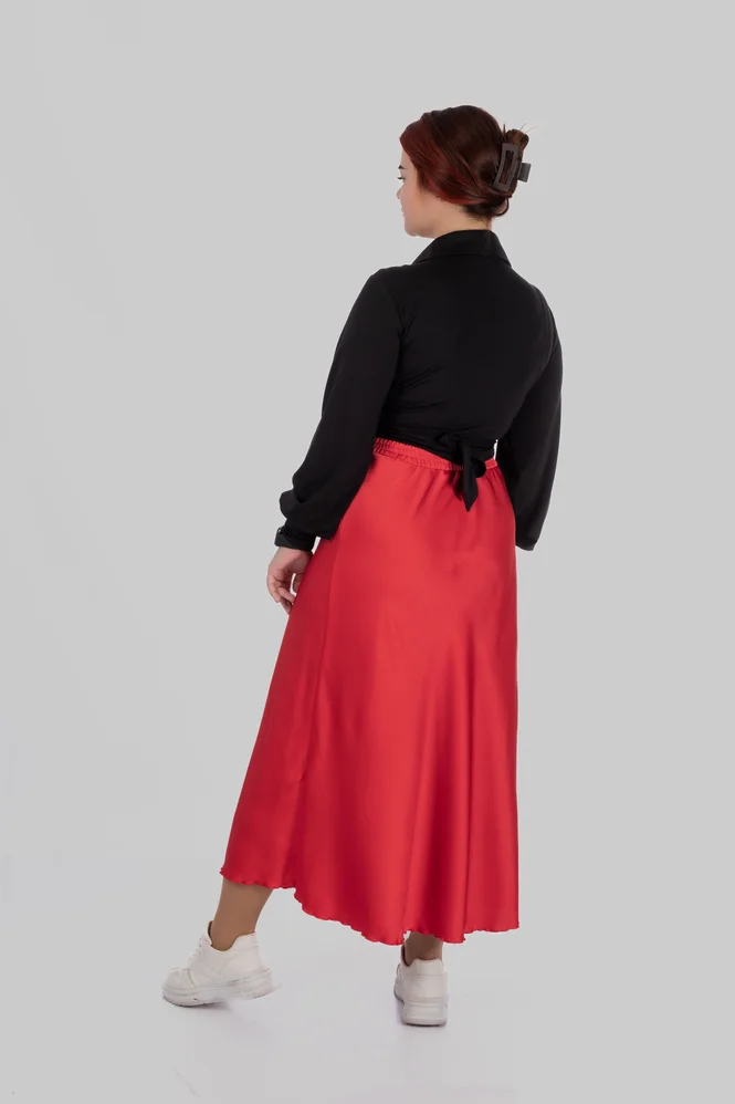 women's plus size silk midi skirt — photo 6 (665x998)