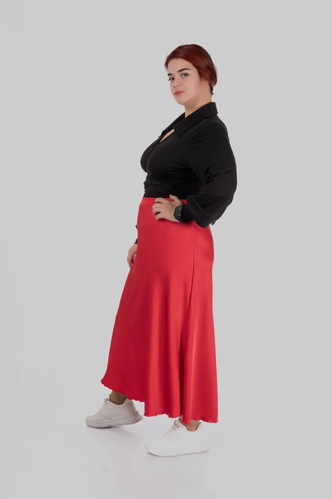 women's plus size silk midi skirt — photo 7 (665x998)