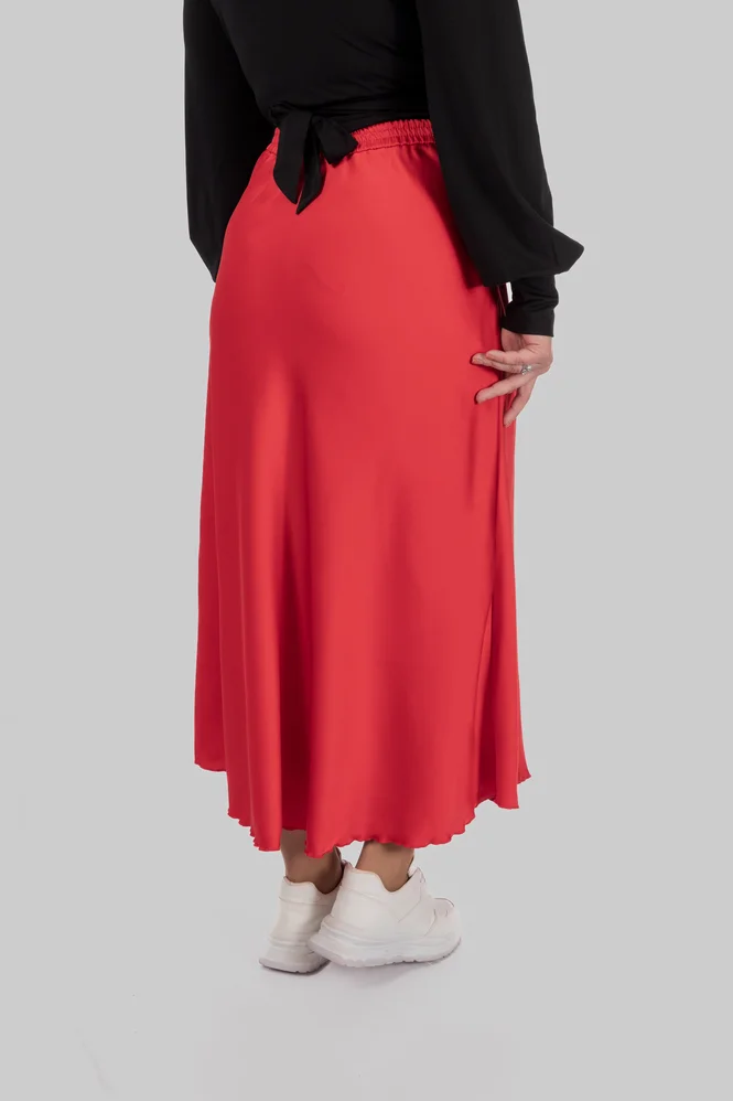 women's plus size silk midi skirt — photo 10 (665x998)