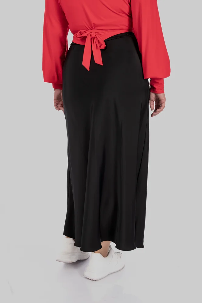 women's plus size silk midi skirt — photo 13 (665x998)