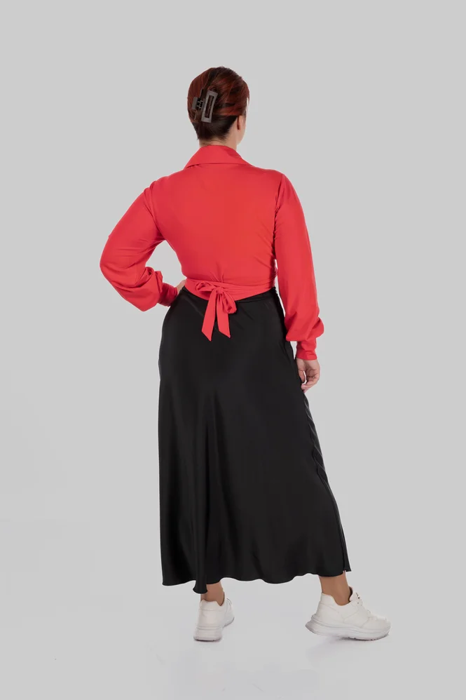 women's plus size silk midi skirt — photo 4 (665x998)