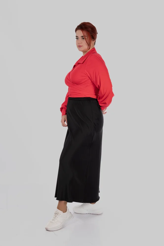 women's plus size silk midi skirt — photo 6 (665x998)