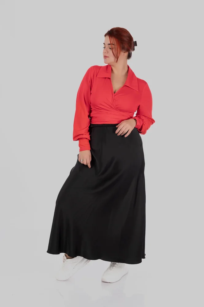 women's plus size silk midi skirt — photo 7 (665x998)