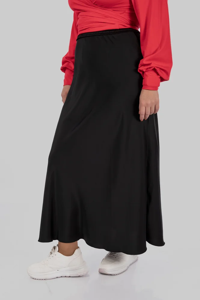 women's plus size silk midi skirt — photo 9 (665x998)