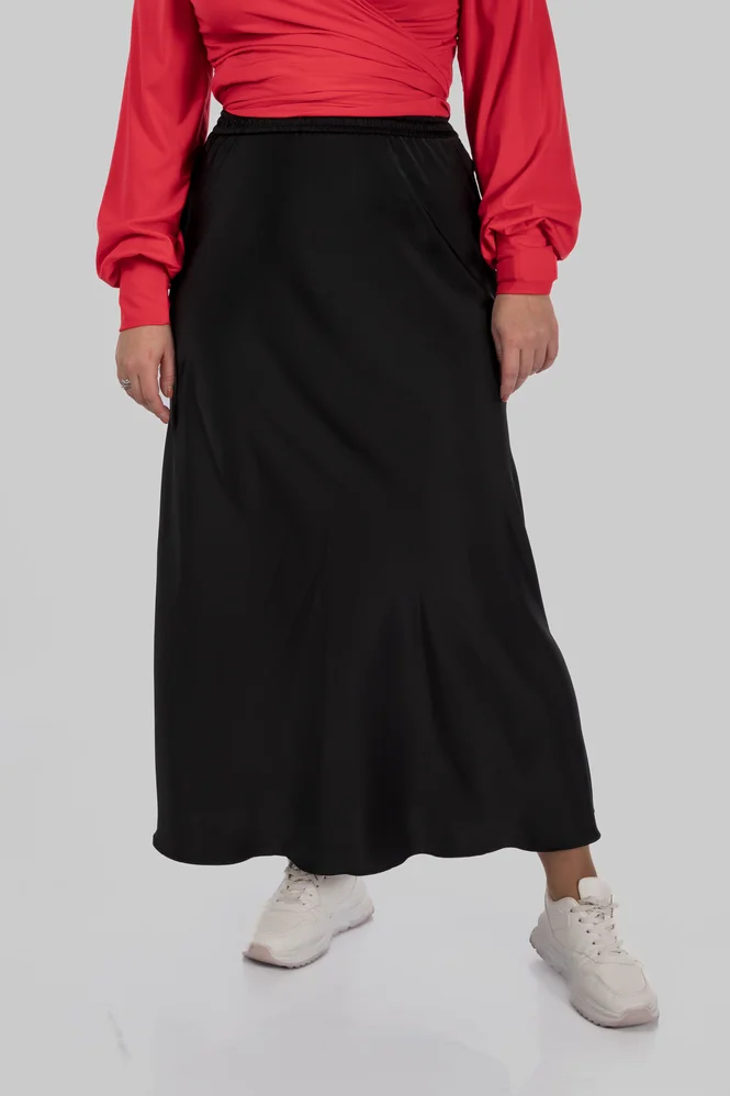 women's plus size silk midi skirt — photo 10 (665x998)