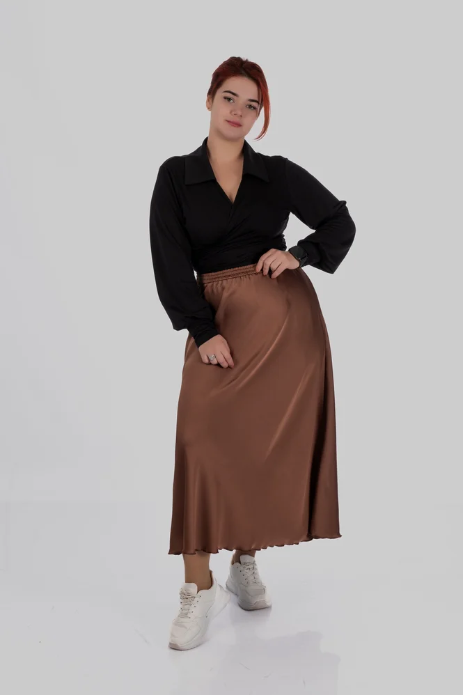 women's plus size silk midi skirt — photo 2 (665x998)