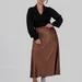 women's plus size silk midi skirt — photo 2 (75x75)