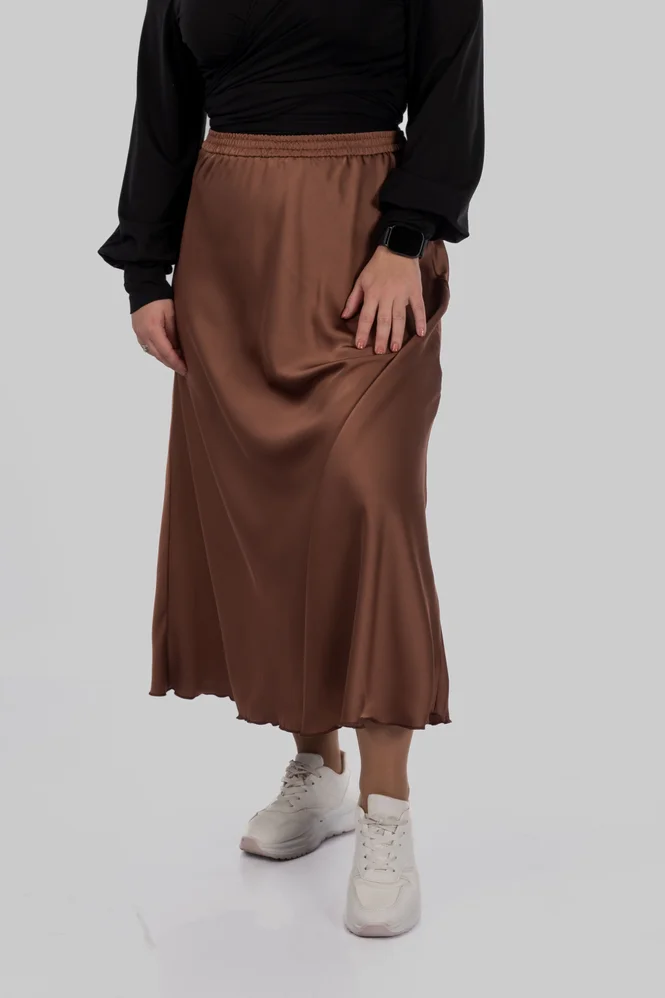 women's plus size silk midi skirt — photo 11 (665x998)