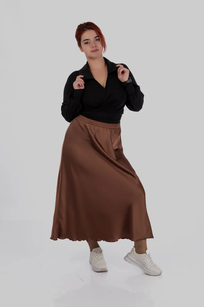 women's plus size silk midi skirt — photo 3 (665x998)