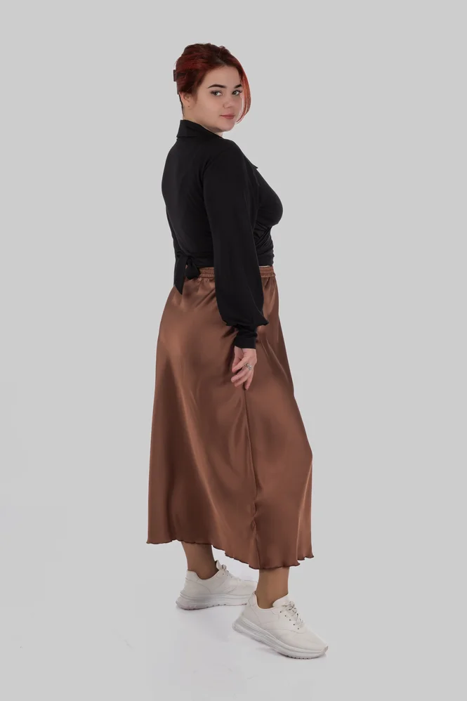 women's plus size silk midi skirt — photo 5 (665x998)