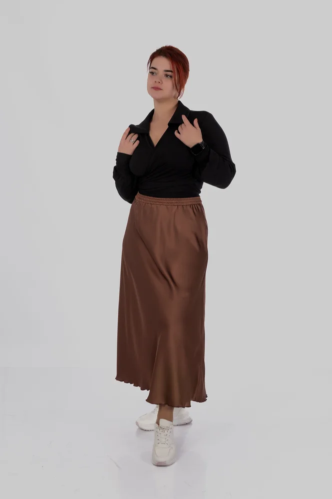 women's plus size silk midi skirt — photo 9 (665x998)