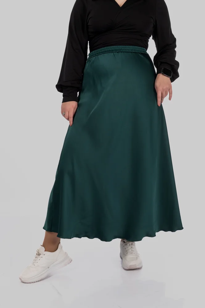 women's plus size silk midi skirt — photo 12 (665x998)