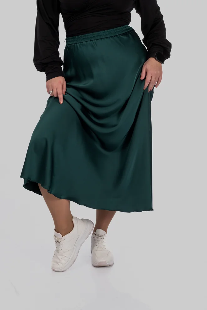 women's plus size silk midi skirt — photo 13 (665x998)