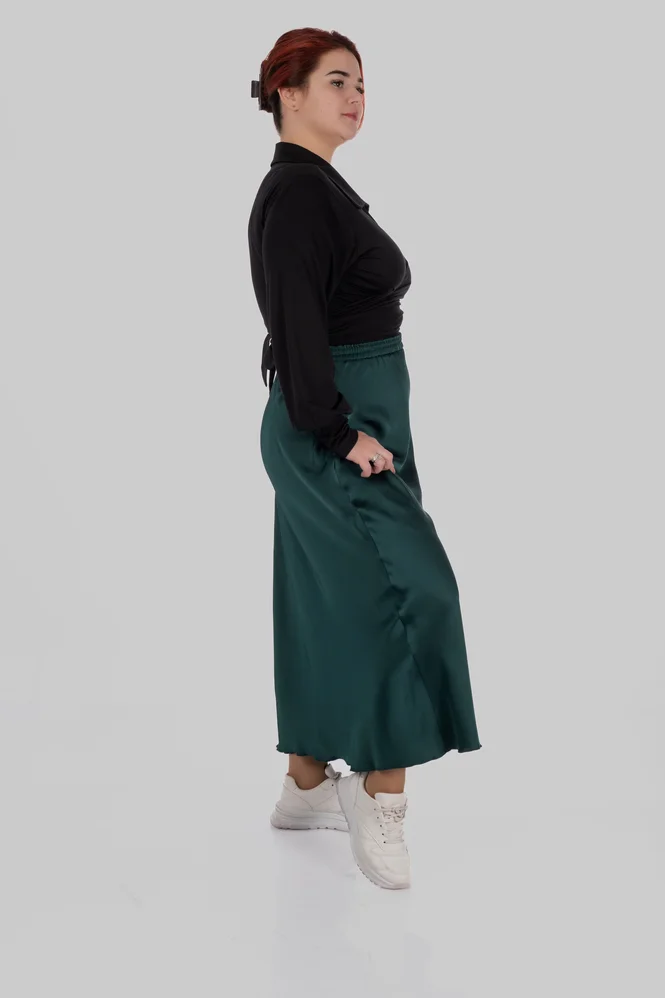 women's plus size silk midi skirt — photo 3 (665x998)