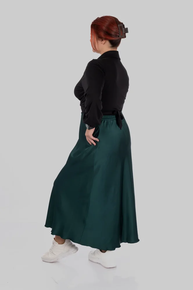 women's plus size silk midi skirt — photo 5 (665x998)