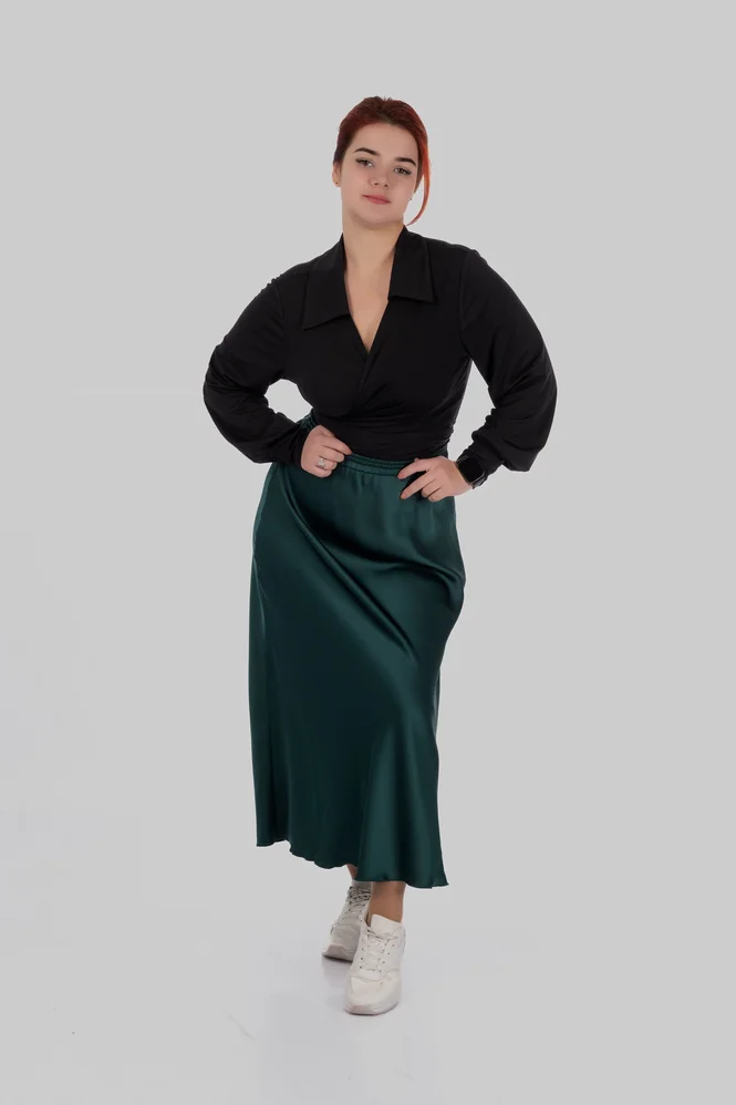 women's plus size silk midi skirt — photo 6 (665x998)