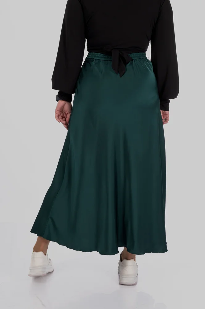 women's plus size silk midi skirt — photo 10 (665x998)