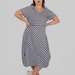 Жіноча сукня-кокон plus size у смужку з кишенями та асиметричним низом SELMA (темно-сірий) — фото 2 (75x75)