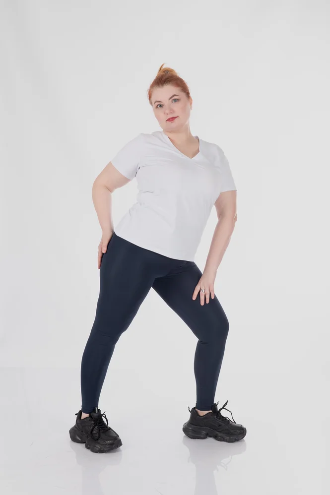Легінси з матового біфлексу з ефектом утяжки SmoothFlex (темно-синій) — фото 6 (665x998)