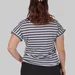 Жіноча віскозна футболка plus size у смужку з коротким рукавом TILDA (темно-сірий) — фото 2 (75x75)