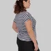 Жіноча віскозна футболка plus size у смужку з коротким рукавом TILDA (темно-сірий) — фото 3 (75x75)