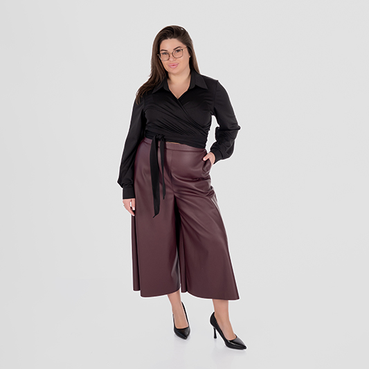 Штани-кюлоти з екошкіри ANNIE (Бордовий)