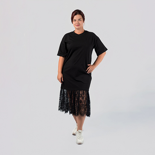 Lace-Hem Dress