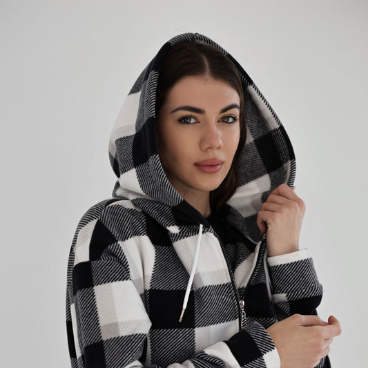 Жіноче флісове худі на блискавці FleeceCell (Чорне)