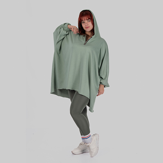 Товстовка-пончо тринитка петля SILVA (Зелений)