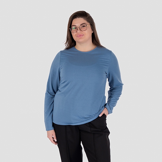 Лонгслів з двонитки з високою горловиною LIRA (Блакитний)