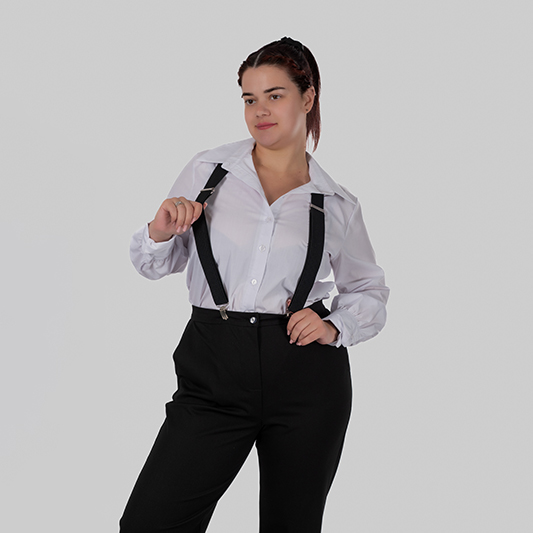 Жіночі еластичні підтяжки Y-подібні чорні з металевими кліпсами Y-POL (Чорний)