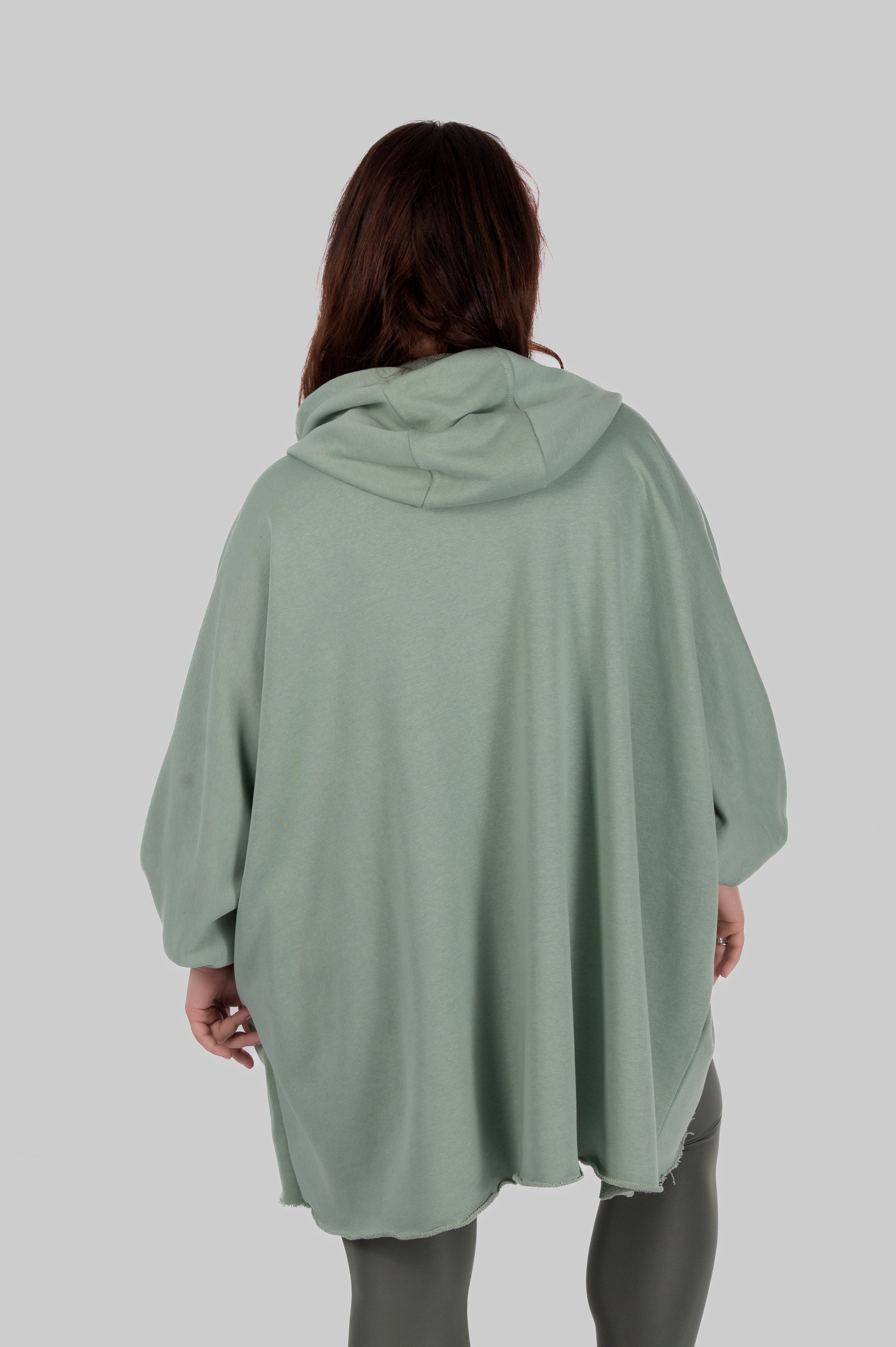 Plus Size Hooded Poncho Sweatshirt — SILVA | TinDay (розмір 50/52)